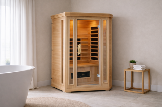 Infrarotsauna 2 Plaetze aus Holz Chromotherapie