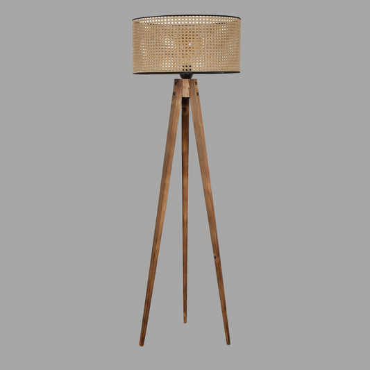 Design-Stehleuchte aus Holz 153 cm