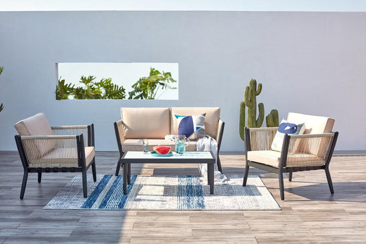 Gartenset Aluminium und Seil