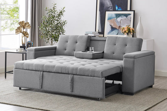 Schlafsofa 3 Sitzer aus Leinen