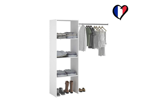 Kleiderschrank 3 Ablagen, Garderobe 160 x 40 x 180 cm
