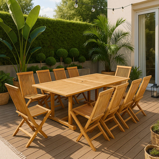 Gartenset aus Teakholz 10 Personen