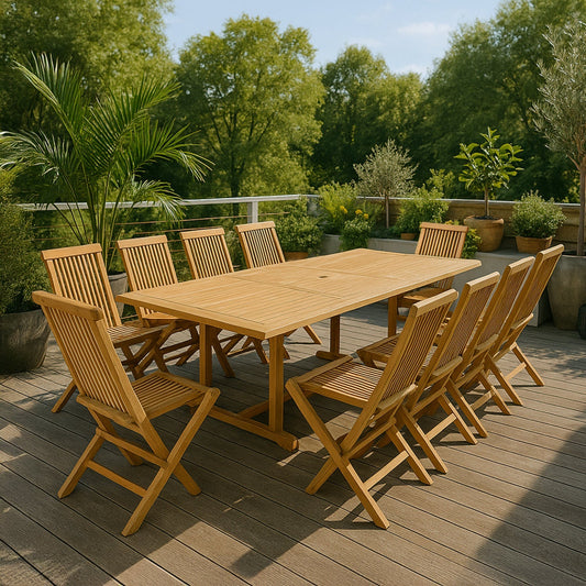 Gartenset aus Teakholz 10 Personen