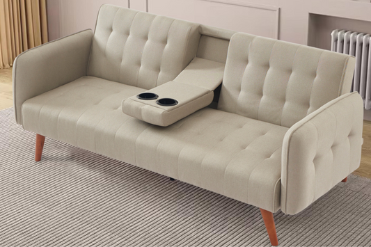 Sofa 3 Sitzer Schlafsofa mit klappbarem Mitteltisch