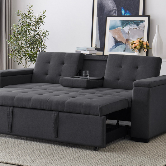 Schlafsofa 3 Sitzer aus Leinen