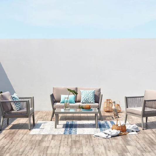 Gartenset Aluminium und Seil
