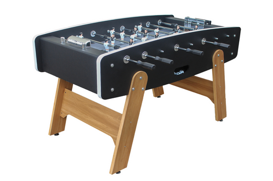 Tischkicker aus Holz mit Teleskopstangen