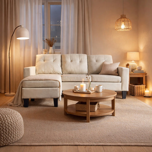 Ecksofa 3 Sitzer aus Stoff