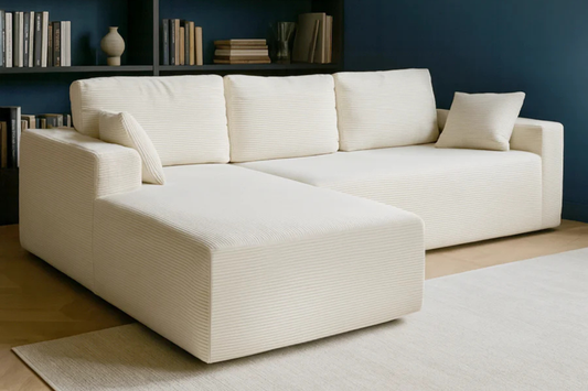Ecksofa 5-6 Sitzer aus Cord-Samt