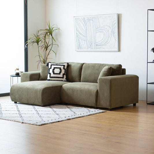 Wendbares Ecksofa 3 Sitzer aus Cord-Samt