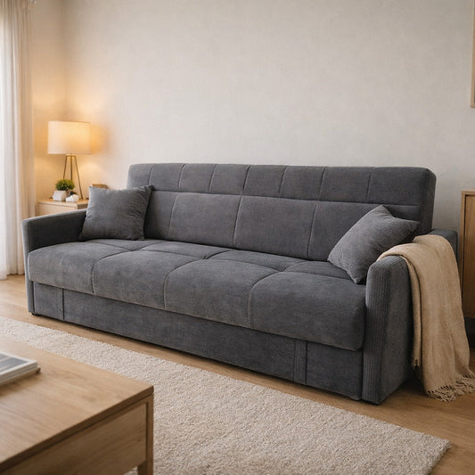 Schlafsofa mit Stauraum aus Cord-Samt 3 Sitzer