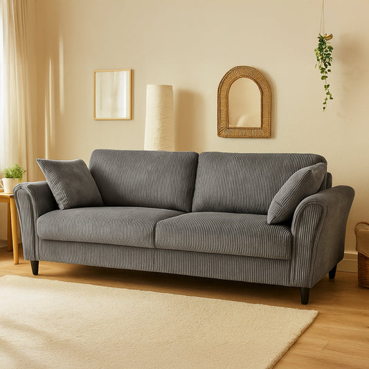 Gerades Sofa 4 Sitzer aus Cord-Samt