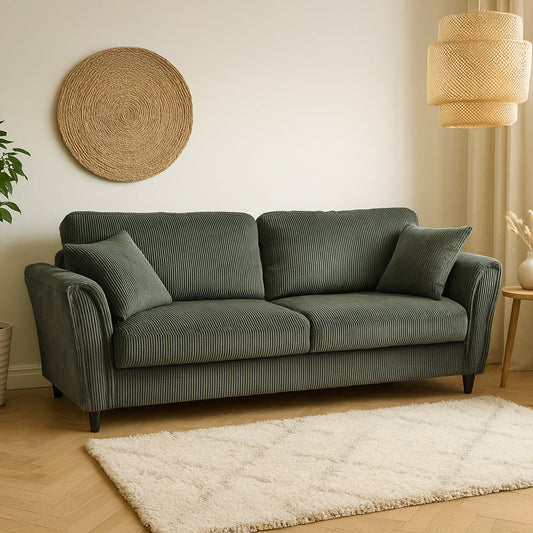Gerades Sofa 4 Sitzer aus Cord-Samt