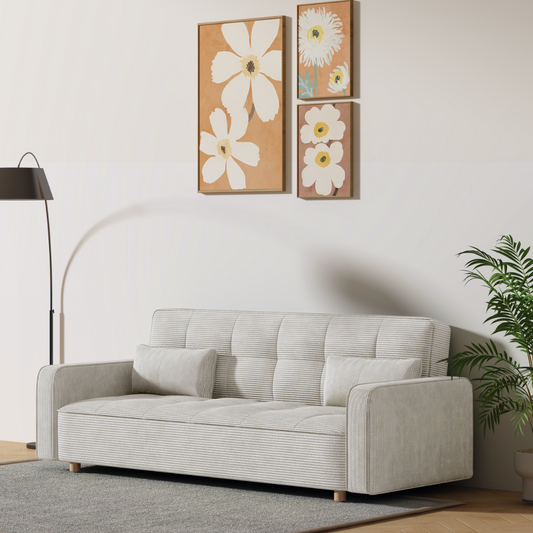 Schlafsofa 3-Sitzer aus Cord-Samt