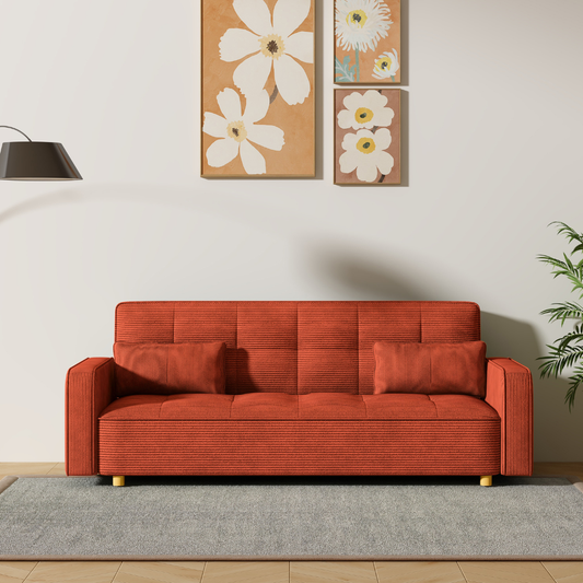 Schlafsofa 3-Sitzer aus Cord-Samt