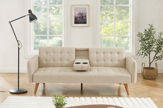 Sofa 3 Sitzer Schlafsofa mit klappbarem Mitteltisch