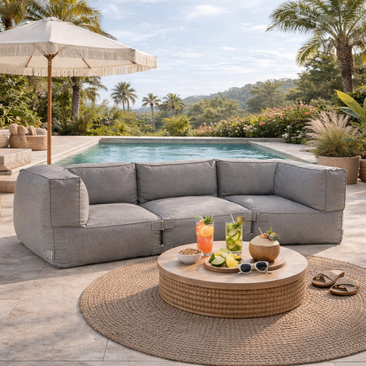 Modulares Gartenset 3 Plaetze wasserabweisendes Gewebe
