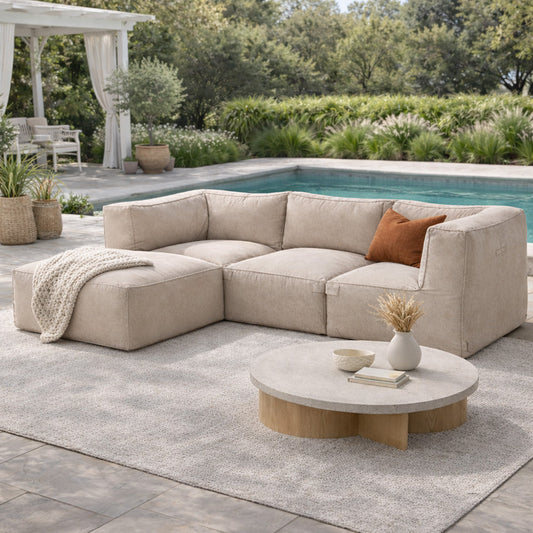 Modulares Gartenset Eck 4 Plaetze wasserabweisendes Gewebe