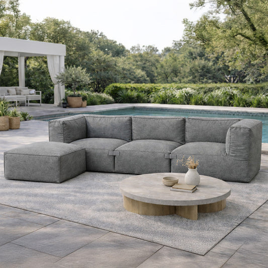 Modulares Gartenset Eck 4 Plaetze wasserabweisendes Gewebe