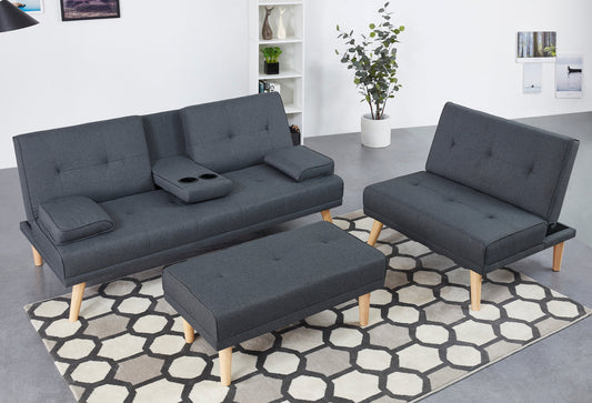Skandinavisches Schlafsofa modulierbar grau