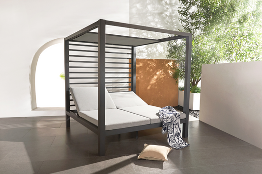 Gartenliege 2 Plaetze Aluminium-Struktur