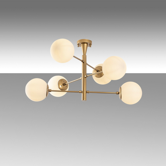 Vintage-Deckenleuchte golden 6 Lampen